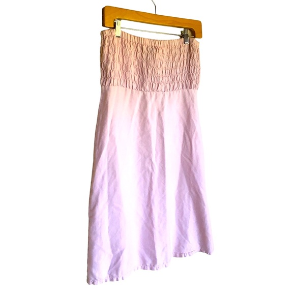 Da Nang Vintage Strapless Smocked Dress in Baby Pink - Picture 1 of 8